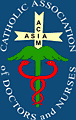 logo dell ACIM ASIA esculapio con croce sullo sfondo