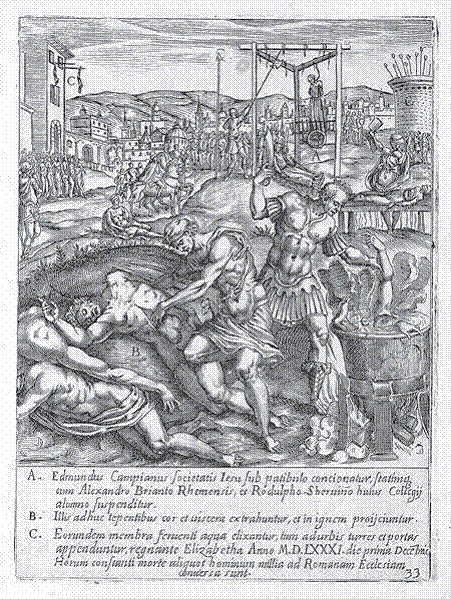 martirio di Edmound Campion sotto il regno di Elisabetta I, 1 dicembre 1581